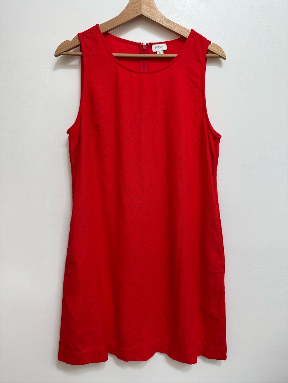J. Crew Factory Linen Blend Shift Mini Dress Women Size 10 Summer Staple Travel